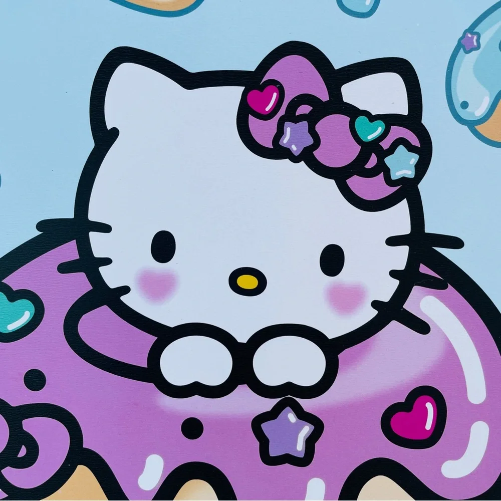 Sanrio Hello Kitty Donut Stack Wall‎ Art Blue Purple Kawaii Decor 13x19 NEW